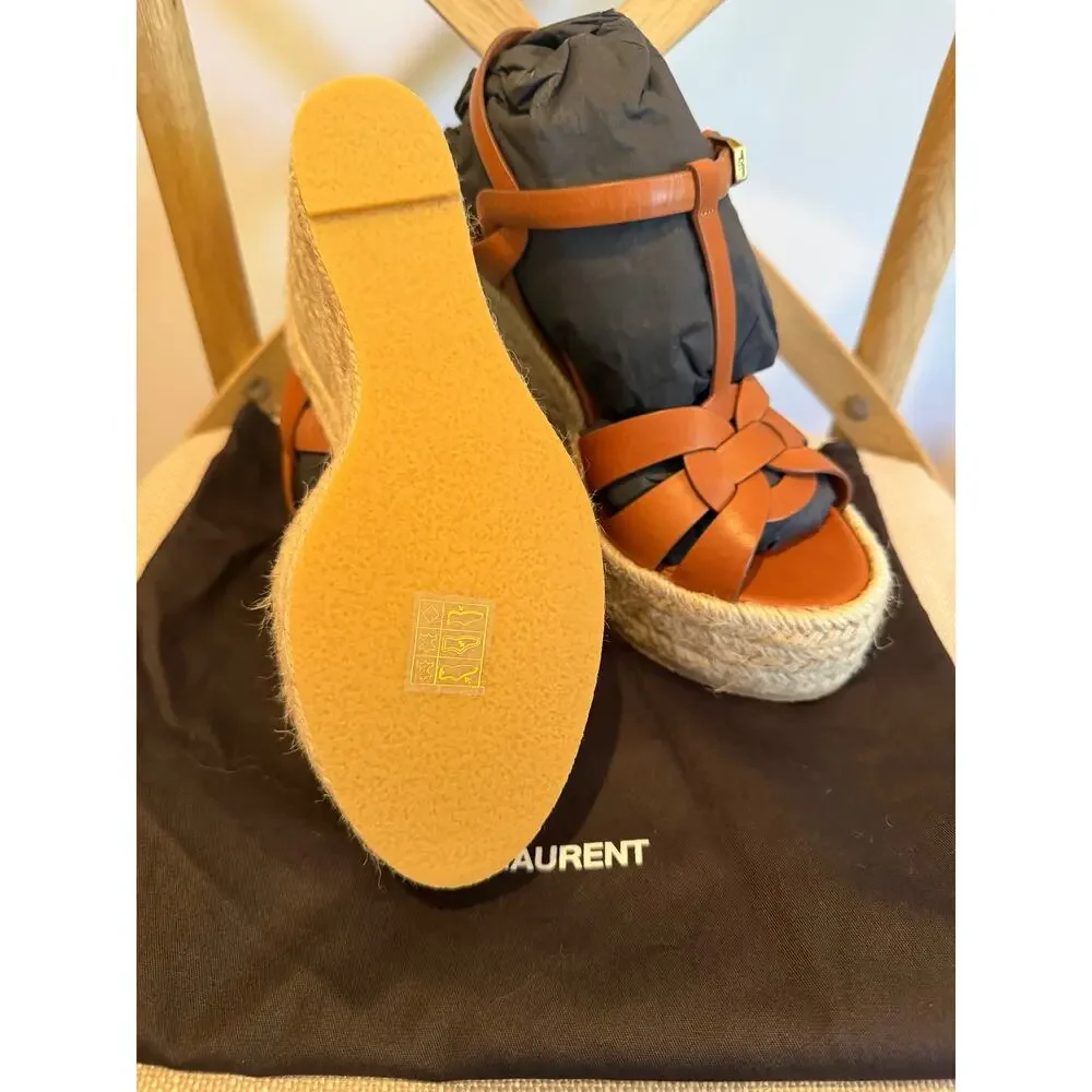 TRIBUTE espadrilles wedge in smooth leather